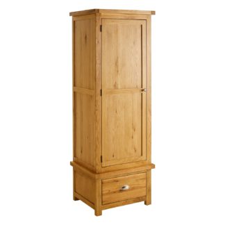 An Image of Woburn Oak 1 Door 1 Drawer Wardrobe Brown