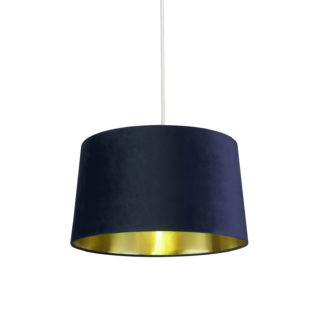 An Image of Navy Velvet 40cm Tapered Shade