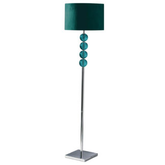 An Image of Mistro Teal Suede Effect Shade Floor Lamp