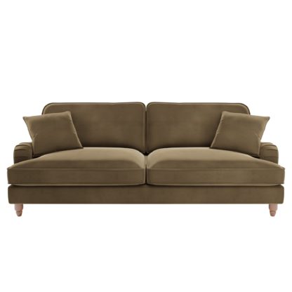 An Image of Beatrice Velvet 4 Seater Sofa Bottle (Green)