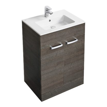 An Image of Ideal Standard Tempo 60cm Freestanding Vanity Unit Pack - Lava Grey