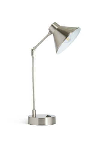 An Image of Habitat Bobby Desk Lamp - Steel