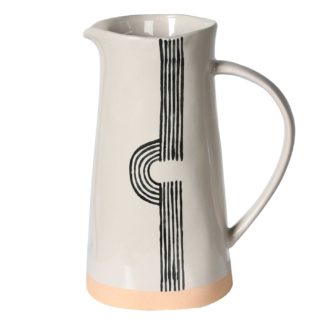 An Image of Ceramic Cream Jug, Cream and Black