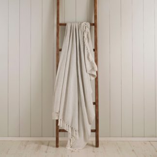 An Image of Russell Grey Stripe Throw Grey