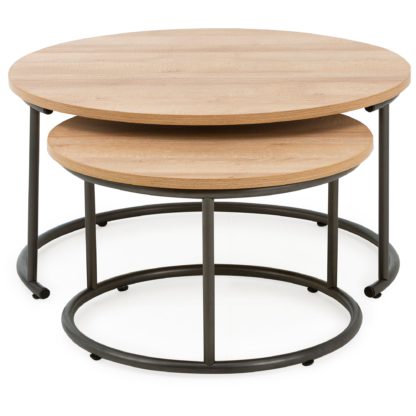 f3447821cdb5ad3040e3c0d80a2ab8a489cbea73d988ab59982b4d5f3d56e89d.jpg An Image of Fulton Oak Effect Set of 2 Coffee Tables Light Oak