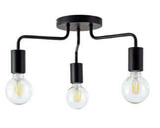 An Image of Argos Home Rayner 3 Arm Flush to Ceiling Light - Black