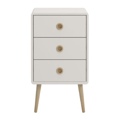 An Image of Softline 3 Drawer Bedside Table Grey