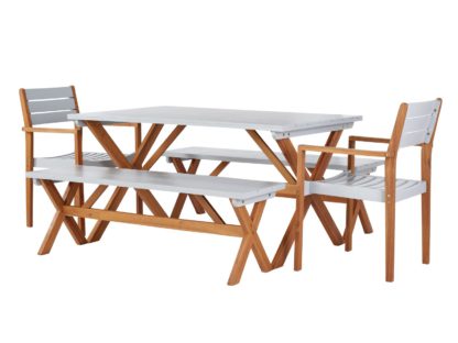 f5e1fd8b208c6be8ad79360db3ab7d149d34813e838bb9b7a06b38ef7601d6c3.jpg An Image of Argos Home Richmond 6 Seater Wooden Patio Set - Grey