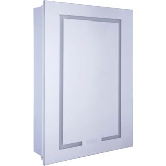 An Image of Croydex Clarence Single Door Illuminated Aluminium Bathroom Cabinet