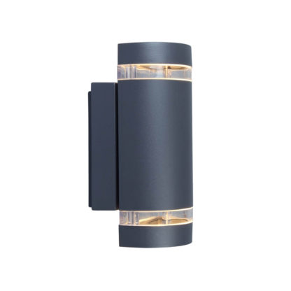 An Image of Lutec Focus Outdoor Wall Light In Dark Grey