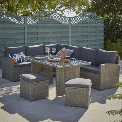 An Image of Matara 7 Seater Corner Garden Sofa Set