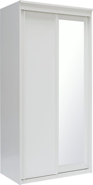 An Image of Argos Home Hallingford 2 Dr Mirror Sliding Wardrobe - White