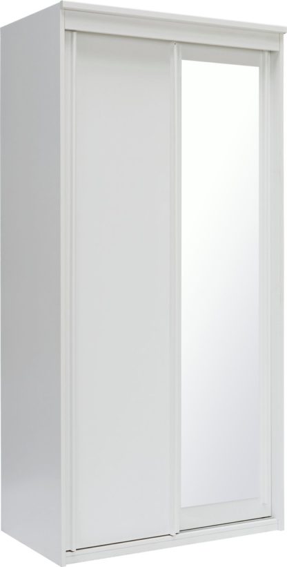 f9498d91f722806d5a1c77cfa296fe96d25d60a882576b61a0046d81eeecc896.jpg An Image of Argos Home Hallingford 2 Dr Mirror Sliding Wardrobe - White