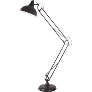 An Image of Picton Adjustable Floor Lamp - Matt Black and Gloss White