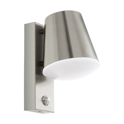 An Image of Eglo Caldiero Outdoor Light With PIR - Stainless Steel