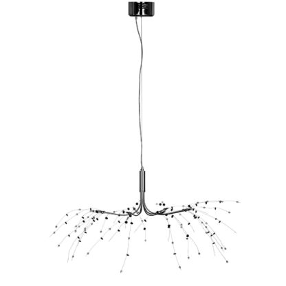 An Image of Black and Clear 8 Light Ceiling Light