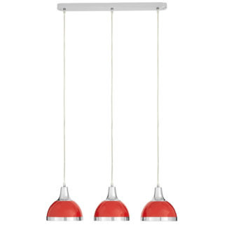 An Image of Jasper Red Shade Chrome Pendant Light