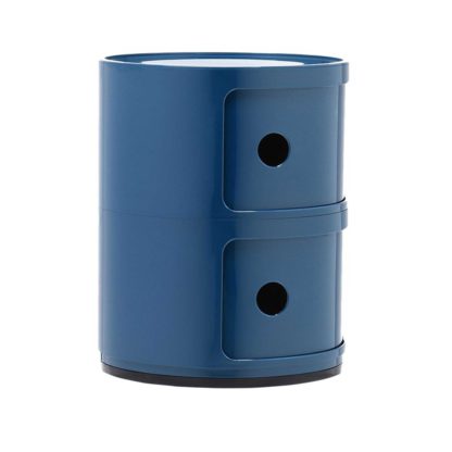 An Image of Kartell Componibili 2 Drawer Storage Unit, Blue