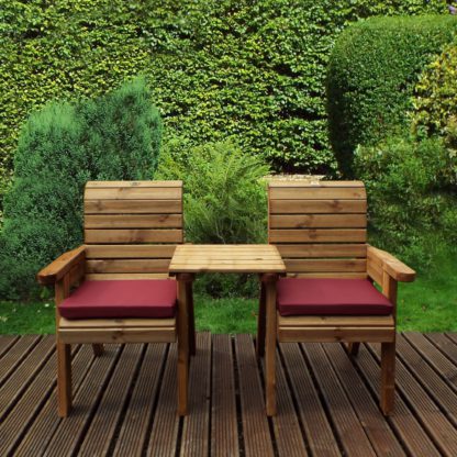 fdd67f69c5b59588598a557286ea09ebffa3c2cf979de1a38deb45f394c61935.jpg An Image of Charles Taylor 2 Seater Angled Companion Set with Green Seat Pads Dark Green