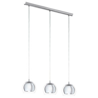 An Image of Eglo Rocamar 3 Light Pendant Light - Chrome