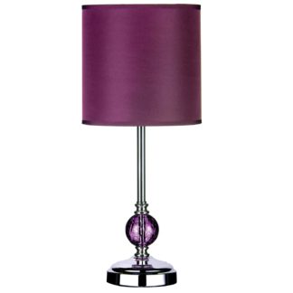 An Image of Crackle Glass Purple Shade Table Lamp