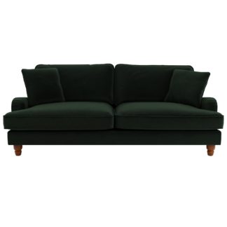 An Image of Beatrice Velvet 4 Seater Sofa Bottle (Green)