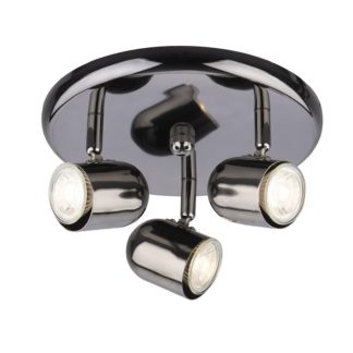 An Image of Phoenix 3 Plate Spotlight - Black Chrome