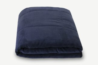 An Image of Selky Corduroy Bedspread, 125 x 225cm, Navy