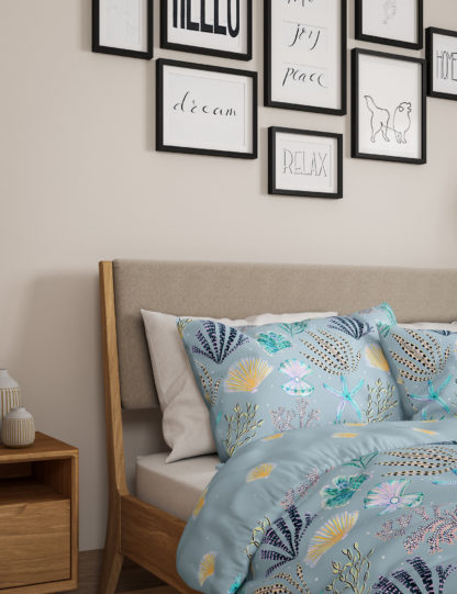 An Image of M&S Cotton Rich Coral Bedding Set