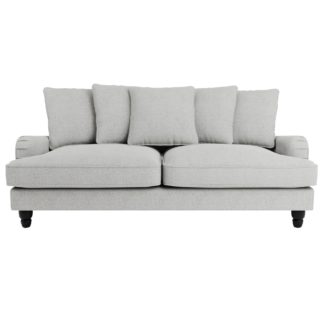 An Image of Beatrice Scatter Back Boucle 3 Seater Sofa Bed Light Grey