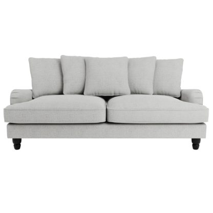 An Image of Beatrice Scatter Back Boucle 3 Seater Sofa Bed Light Grey
