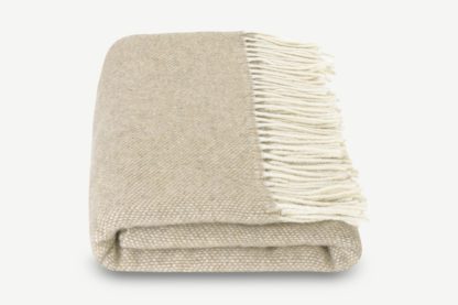 An Image of Burley Wool Throw, 125 x 170cm, Natural