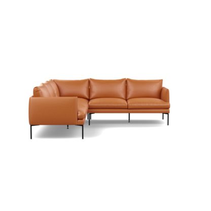 An Image of Heal's Matera Large Corner Sofa Daino leather Elephant Grey