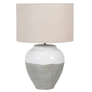 An Image of Two Tone Table Lamp, Grey and White