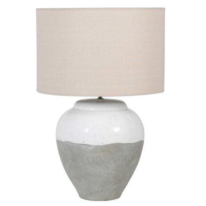 An Image of Two Tone Table Lamp, Grey and White