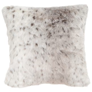 An Image of Snow Leopard Faux Fur Cushion - 50cm