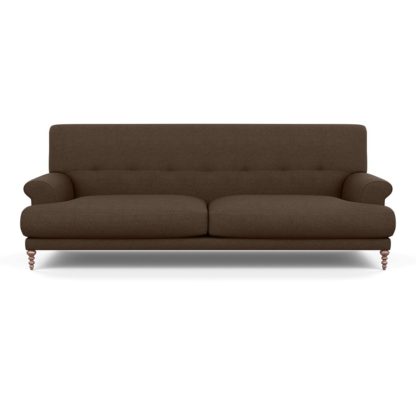 An Image of SCP Oscar 3 Seater Informal Sofa Capelo Linen-Cotton Ink Spot Walnut Feet