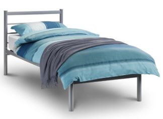 An Image of Alpen Silver Finish Metal Bed Frame - 3ft Single