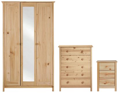 An Image of Argos Home Scandinavia 3 Piece 3 Door Wardrobe Set - Pine