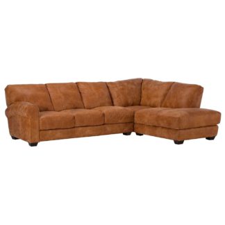 An Image of New Houston Large Right Hand Facing Leather Chaise Sofa, Hewlett Ranch