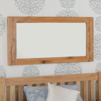An Image of Velum Bedroom Wall Mirror In Chunky Solid Oak Frame