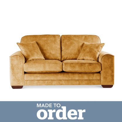 08767ecaea7d7fdcd7c60c3a0b228a485ff94e311393a32806186f80979802cd.jpg An Image of Morello 2 Seater Sofa Slub Velvet Slub Velvet Forest Green