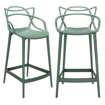 An Image of Pair of Kartell Masters Counter Stools, Grey
