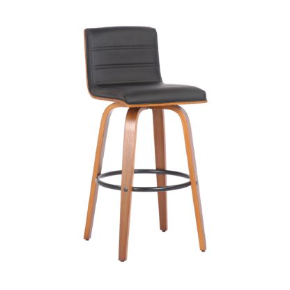 An Image of Prato Black PU Leather Bar Stool Black