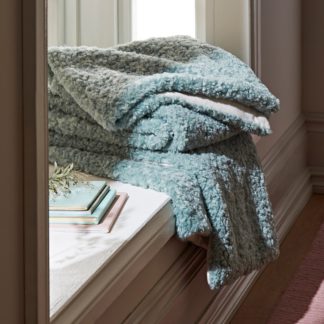 An Image of Wool Look Throw Seafoam