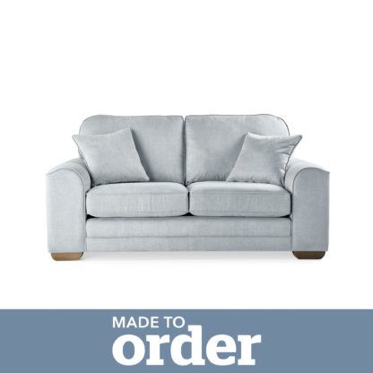 An Image of Morello 2 Seater Sofa Brushed Plain Fabric Brushed Plain Cobalt