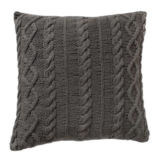 An Image of Grey Knit Cushion, Grey