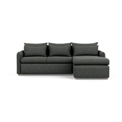 An Image of Heal's Pillow Medium Right Hand Corner Chaise Brecon Charcoal Black Feet
