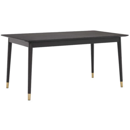 An Image of Cannelle Dining Table, Black Ash with Black and Gold Leg