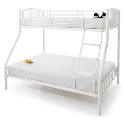 An Image of Oslo Metal Double Bunk Bed In White